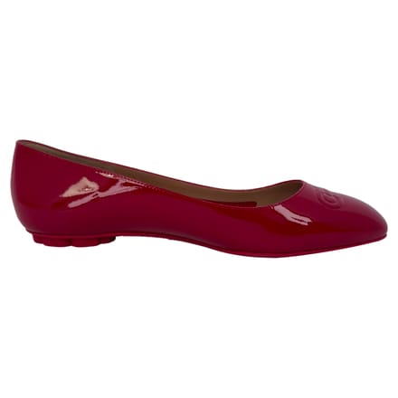 Salvatore Ferragamo Horsebit ballerina's in bordeauxrood lakleer