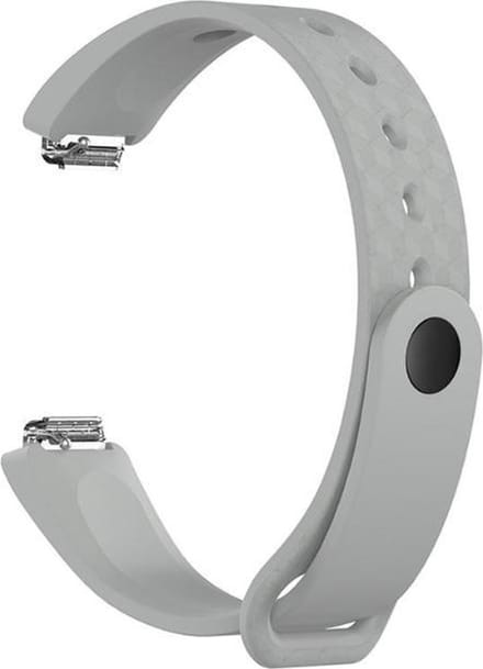 KELERINO. Siliconen bandje geschikt voor Fitbit Inspire (HR) - 3D Design - Grijs - Large