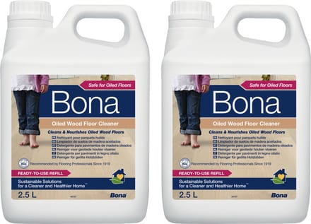 Bona Geoliede Houten Vloer Reiniger - 2 x 2,5 Liter Multipack - Vloerzeep - Streeploos - Sneldrogend