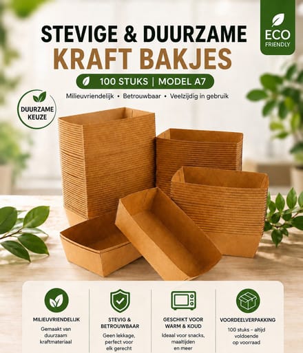 Snackbak A7 - 100st. - bruin - kraft - 94x65x35mm - IMES PACK