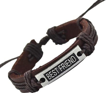 Fako Bijoux® - Leren Armband - Leder - Best Friend - Bruin