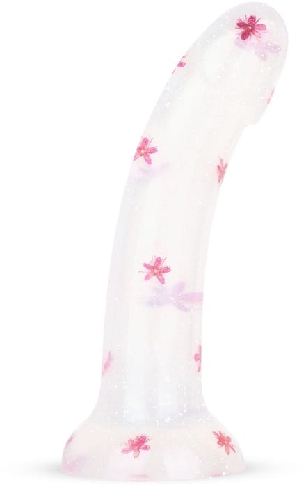 Dildo Collection Flower Power Dildo – Roze Glitterdesign 15 cm