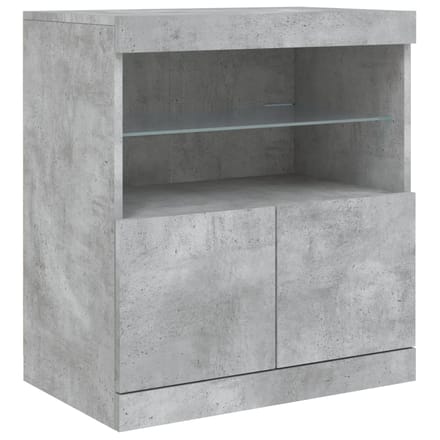vidaXL - Dressoir - met - LED-verlichting - 60x37x67 - cm - betongrijs