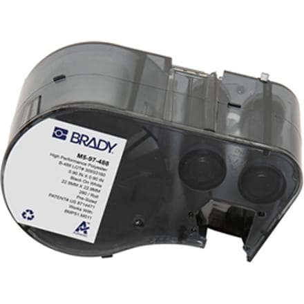 Brady M5-97-488 polyester labels zwart op wit | 22,86 mm x 22,86 mm (origineel)