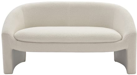 Vente-unique Zitbank 2 personen in wit bouclé OSSANA