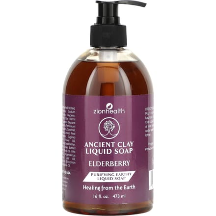 Ancient Clay Vloeibare Zeep, Vlierbes, 473 ml(16 fl oz) gray