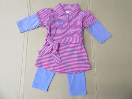 Dirkje  ,  Kleedje+ legging Bovenkledij Baby Jurk Maat 74