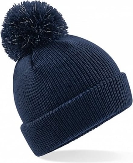 Beechfield Wintermuts - kinderen - navy - muts met pompom - jongens en meisjes - gebreid
