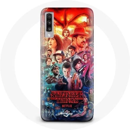 Coque pour Samsung Galaxy A70 Stranger Things Teaser Saison 4 Affiche Personnages Art