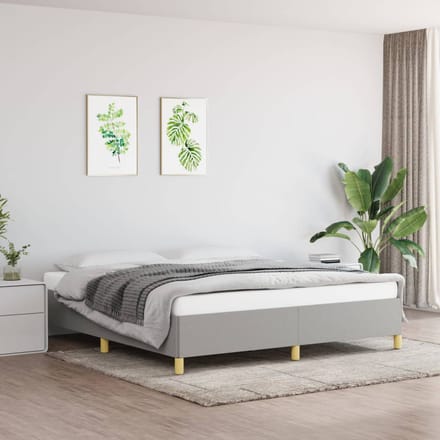 vidaXL - Boxspring - bed - stof - lichtgrijs - 180x200 - cm