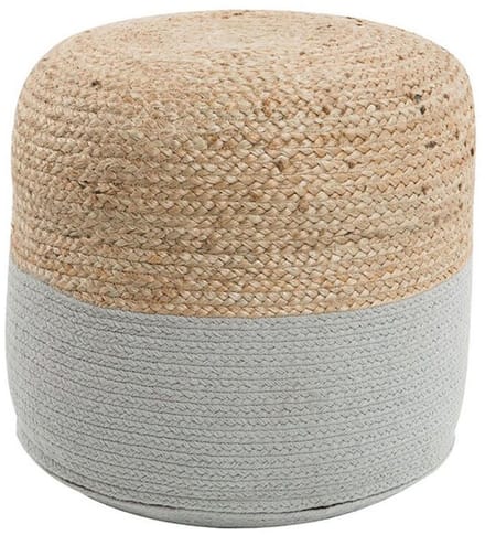 DALAMA - Poef - Lichtgrijs - 46 cm - Katoen