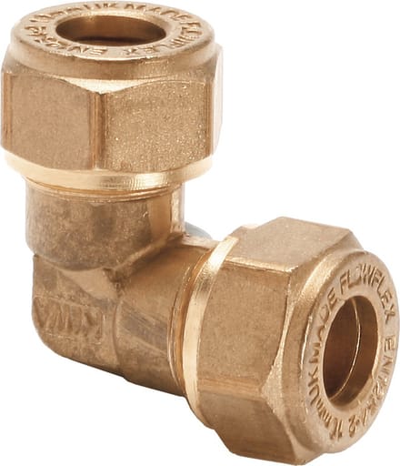 KNEL KNIE 10 MM - 90° - HAAKS - MESSING - KIWA