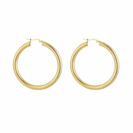 Bijoutheek Oorringen Hoop Mat Geborsteld Goud