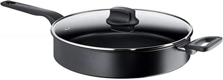 Sautepan met Deksel - Koekenpan - Eten Bereiden - Titanium Coating - 28 cm - Zwart