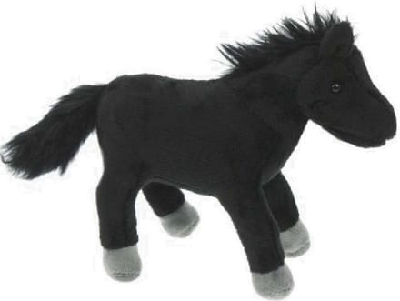 Cornelissen Pluche knuffel paarden - zwart - 25 cm - Boerderij dieren