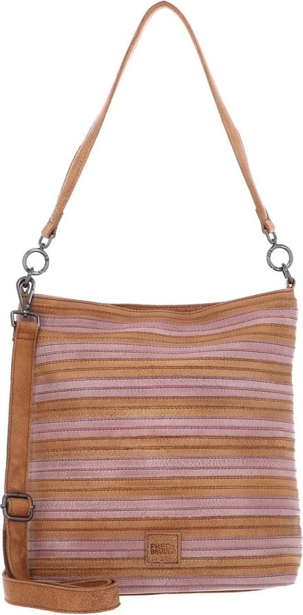 FREDsBRUDER Leren Schoudertas Good Mood Hobo Bag Sand & Rose Lichtbruin