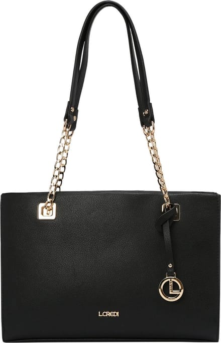 L.CREDI Schoudertas Karin Shopper Black Zwart