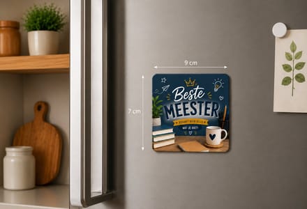 Koelkastmagneet MDF Beste Meester – Magneet 9x7 cm – Bedankje voor Meester – Cadeau Einde Schooljaar