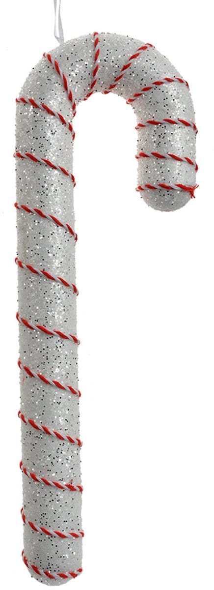 Clayre & Eef Kersthanger Zuurstok 11x4x33 cm Wit Kunststof