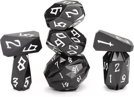 Zware Metalen D&D Dobbelstenenset 7 Stuks Polyhedraal voor Rollenspellen en Verzamelobjecten