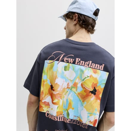 JACK&JONES - JORMONTAUK BACK GRAPHIC TEE SSCN EA26 SN - Heren - T-shirts