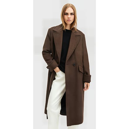 AllSaints Mabel Coat Sugar Brown Taglia: 12 | Cappotti doppiopetto Outlet | Donna | Marrone
