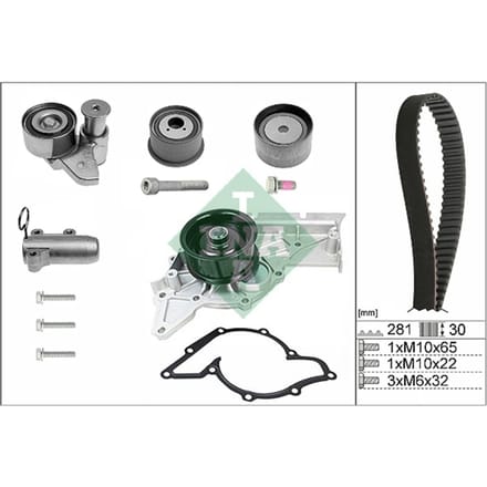 Schaeffler Ina Waterpomp + distributieriem set INA 530 0480 30