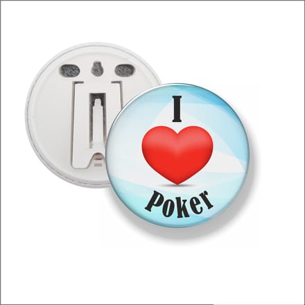 Button Met Clip 58 MM - I Love Poker