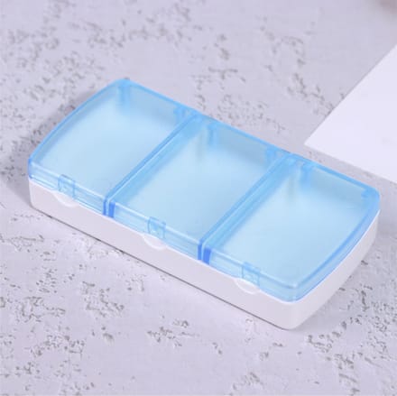 Cabantis Pillendoos 3 vakjes - Pillen Organizer - Medicijn Doosje - 9,5x4,8x1,8 cm -Blauw