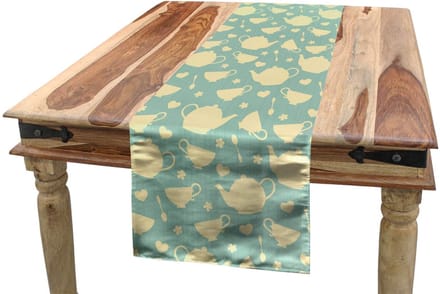 ABAKUHAUS Tafelrunner – 40x180 cm – Lichtgeel Turkoois, Polyester
