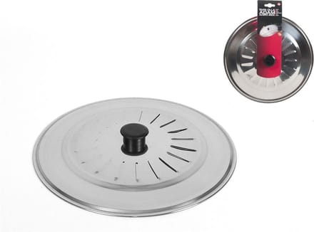 Gerimport Universele spatdeksel/pannendeksel voor pannen - RVS - D20 cm - Kookpannen accessoires