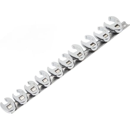 10 stuks Kraaienpoot Sleutelset 10mm tot 22mm Maten Metrische Moersleutel voor 3 8in Aandrijf Ratel white