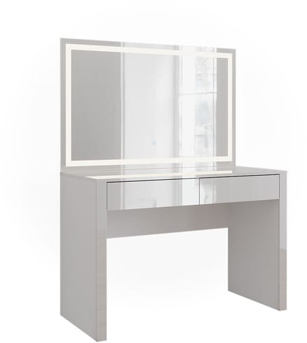 Vicco Annabelle Kaptafel – 110 cm met LED-spiegel Wit hoogglans/wit