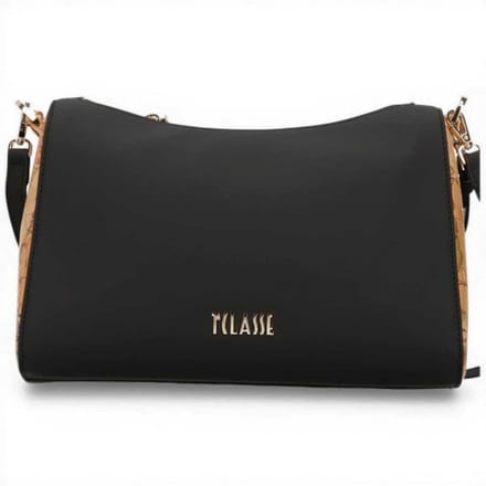 Alviero Martini 1 Classe Monogram dames zwarte schoudertas met all-over logo en Geo-details