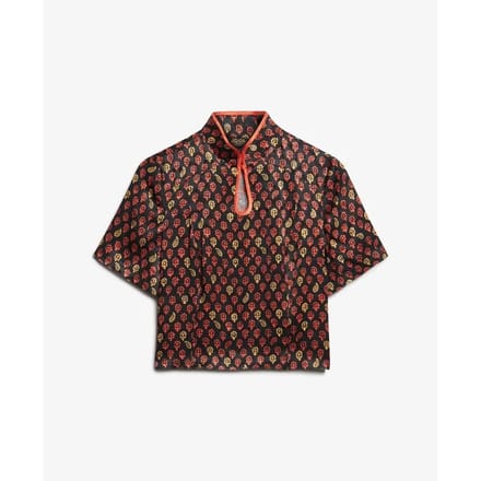 Superdry - Top van jacquard met mandarijnkraag - Dames - Tops