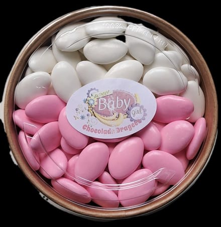 chocolade-dragees - roze-wit - 800 gram doopsuiker - suikerboon - chocoladedragee - doopsuiker