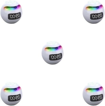 Bluetooth Wekker - Draagbare Audio - Muziek Luisteren - Ademhalingslamp Functie - 5 Set - Wit