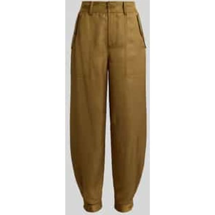 Relaxed tapered cargobroek van mix van viscose en linnen
