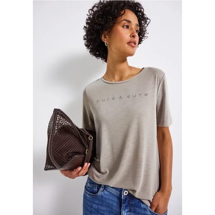 Silk-Look Shirt met tekst