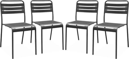 sweeek - Set van 4 tuinstoelen metaal - amélia