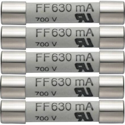 testo 0590 0007 Zekering Multimeterzekering, 5-delige set reservezekeringen 630 mA/600 V 1 stuk(s)