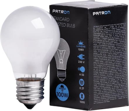 Patron E27 Gloeilamp | 100W 2700K 1080Lm Mat | Dimbaar