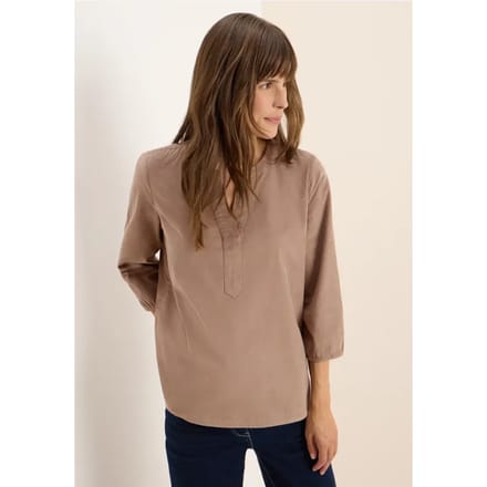 Corduroy blouse met gespleten hals