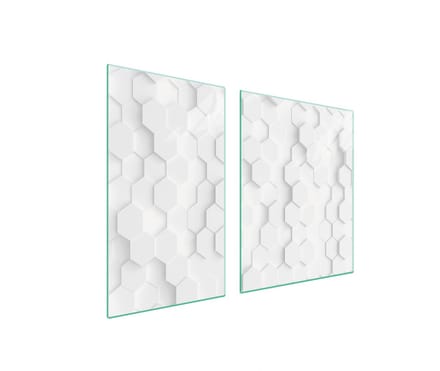 TMK ArtDeko - Snijplank - 100x52 cm - Bepaald glas - Wit - Anti-slip, Antibacterieel