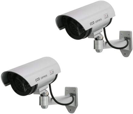 Dummy camera met knipperende LED IR1100 S IR voor buiten, zilver, 2 stuks