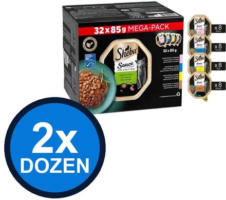 2x Sheba - Sauce Lover Vis Selectie in Saus Multipack - Kattenvoer Natvoer - 32x85g