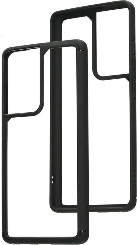 Mobiparts Rugged Clear Case geschikt voor Samsung Galaxy S21 Ultra - Zwart Transparant
