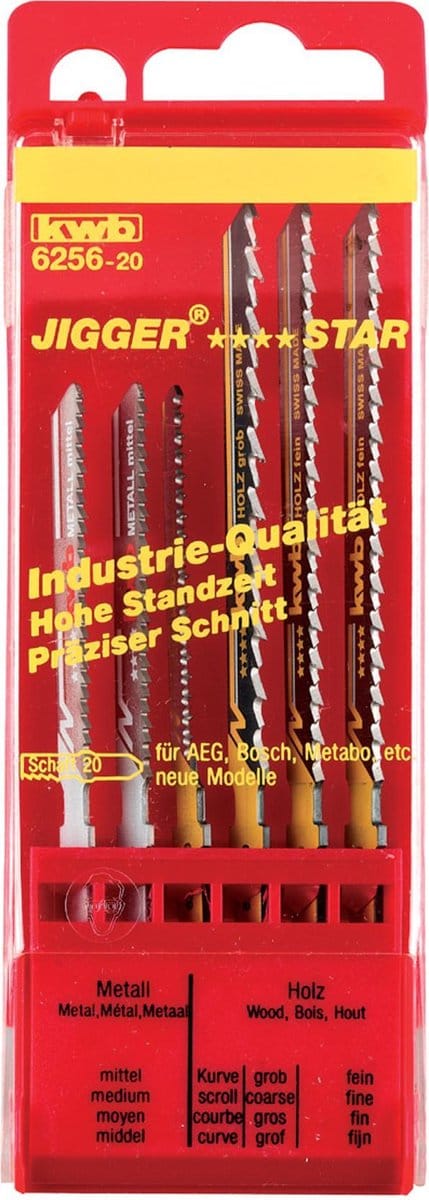 KWB Decoupeerzaagblad - Cassette 6-delig Hout + Metaal 6256-30