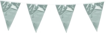 3x Vlaggenlijn metallic zilver 10 meter