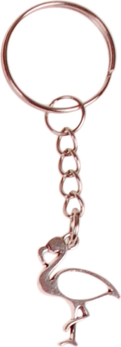 Sleutelhanger - Hangertje Flamingo Zilverkleurig 2,5cm